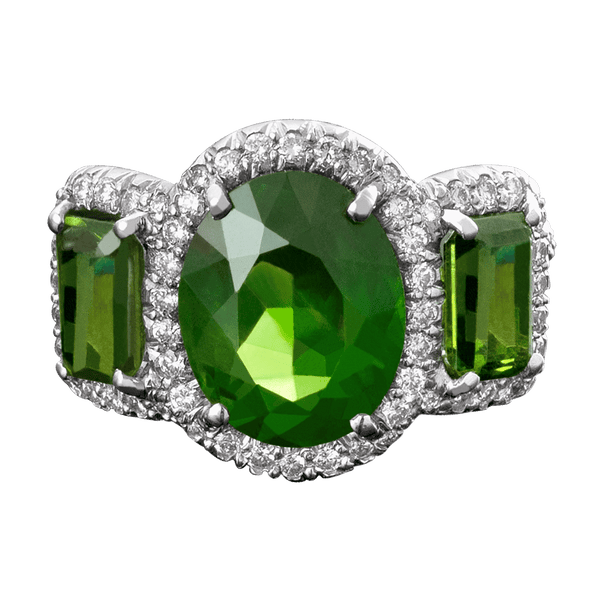 Demantoid Garnet Ring, 6.46 Carats