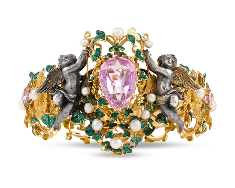 Jeweled Cupid Bracelet by Froment-Meurice featuring Pink Topaz Accents