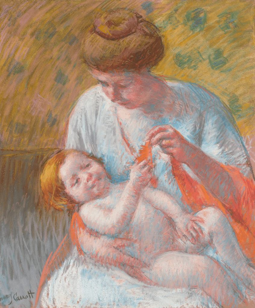 Baby Lying on his Mother’s Lap by Mary Cassatt