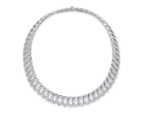 Cartier - Double C 18K White Gold Diamond Pendant – Robinson's Jewelers