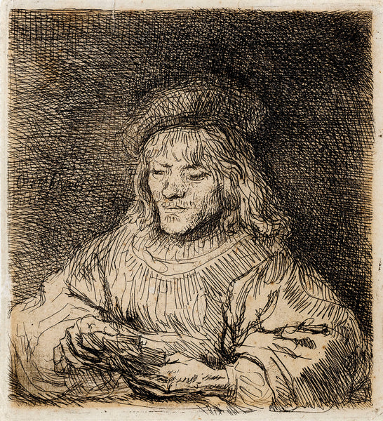 The Card Player. A very early third state. Dated 1641.