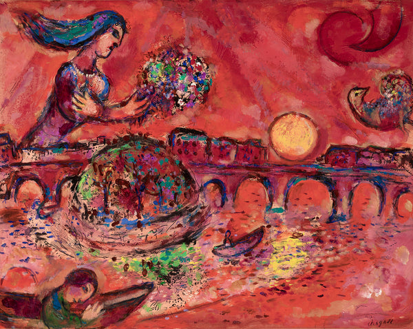 L'ile de Saint-Louis by Marc Chagall. Dated 1981. (M.S. Rau, New Orleans)