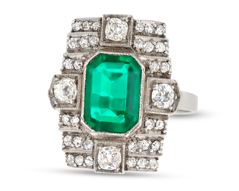 Art Deco Colombian Emerald Ring, 1.50 Carats.