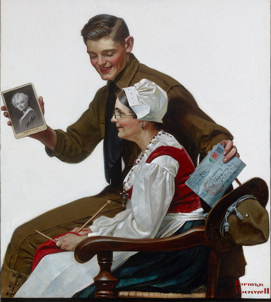 My Mother (Soldier with French Woman) by Norman Rockwell, Life magazine cover, December 19, 1918