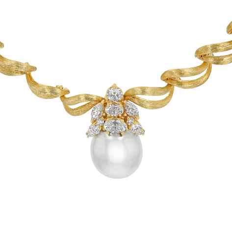 Diamond and Pearl Necklace by Henry Dunay. M.S. Rau, New Orleans.