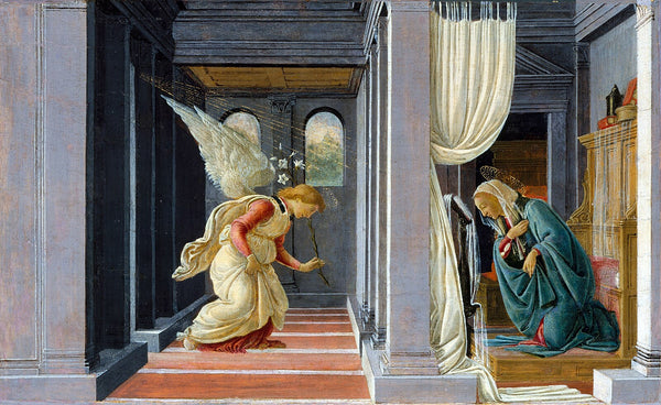 The Annunciation by Sandro Botticelli. Dated 1485–1492.