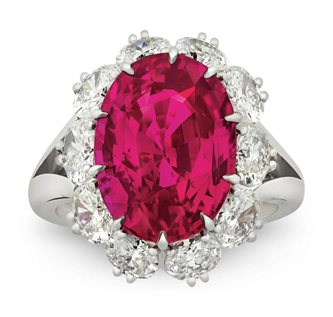 Ceylon Ruby Ring, 10.06 Carats. M.S. Rau.