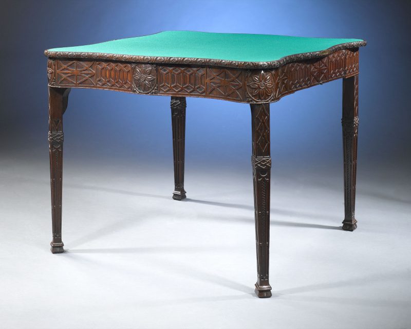 A exceptional Georgian card table is a masterpiece of English woodworking