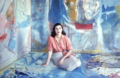 Helen Frankenthaler photographed by Gordon Parks in her studio, 1956. © The Gordon Parks Foundation. Courtesy of The Gordon Parks Foundation.