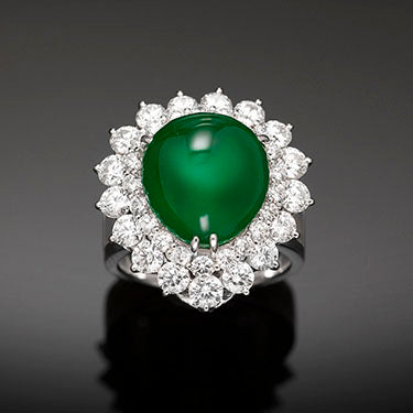 Imperial Jadeite “Sugar Loaf” Cabochon Ring