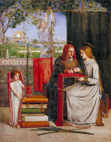 The Girlhood of Mary Virgin by Dante Gabriel Rossetti. Dated 1849. Tate Britain (London)