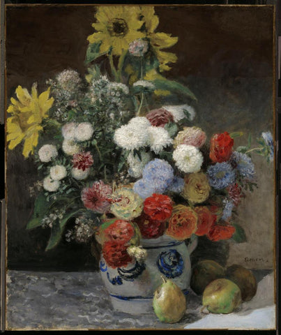Mixed Flowers in an Earthenware Pot by Pierre-Auguste Renoir. Circa 1869.