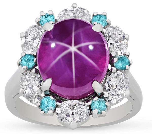 Untreated Ceylon Star Ruby Ring by Oscar Heyman, 9.61 Carats 