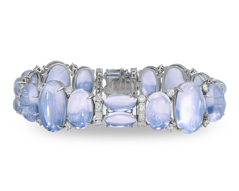 Moonstone Bracelet by Raymond Yard, 65.02 Carats. M.S. Rau.