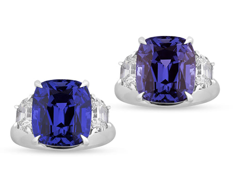 Color-Change Sapphire Ring, 12.40 Carats. M.S. Rau.