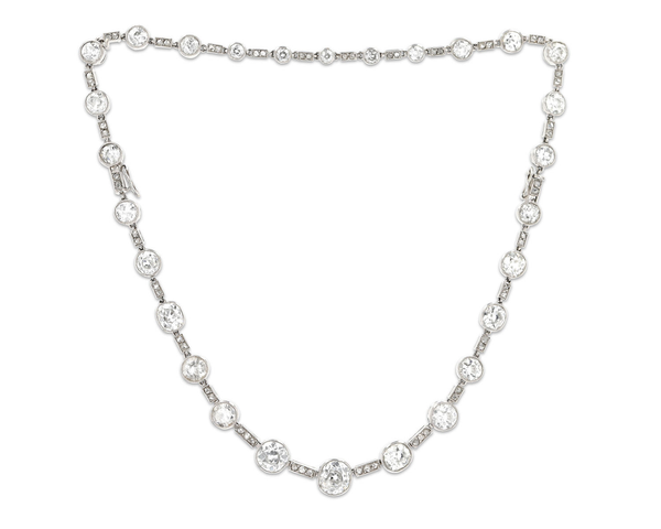 Old Mine Cut Convertible Diamond Necklace . M.S. Rau.