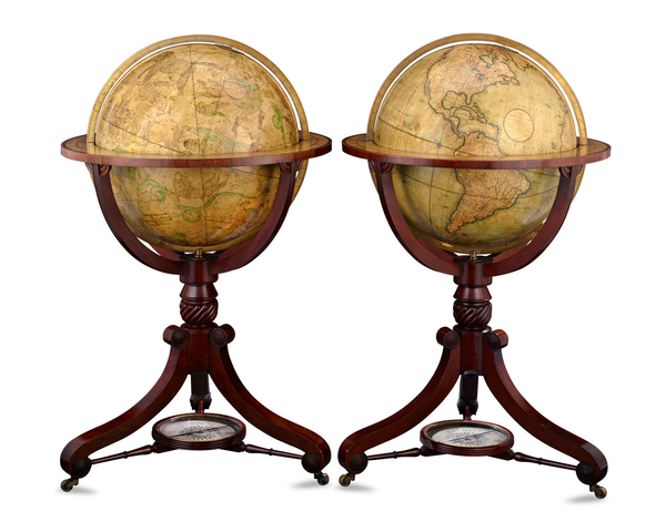 Terrestrial Globe by John and William Cary.  Dated 1816. M.S. Rau.