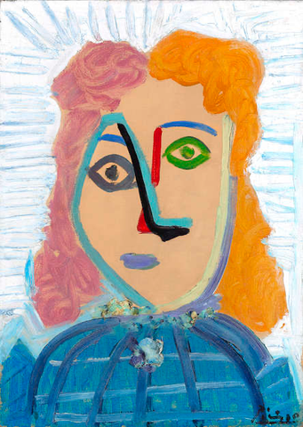 Tête de Femme by Pablo Picasso. Dated 1944. M.S. Rau. 