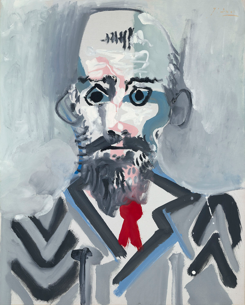 Buste d'homme barbu by Pablo Picasso.Dated 1965. M.S. Rau. 