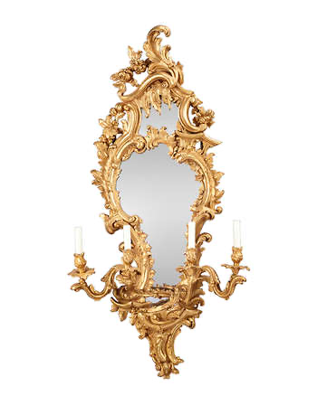 Louis XV Giltwood Mirrored Girandoles. 18th Century. M.S. Rau. 