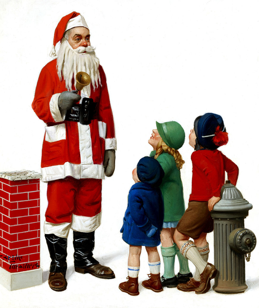 Santa by Leslie Thrasher, Liberty Magazine cover, December 20, 1930.M.S. Rau.
