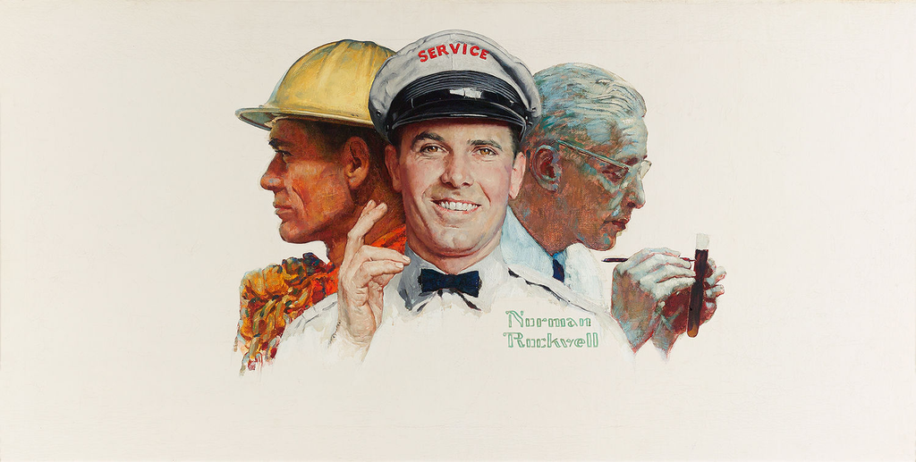 Oil's First Century by Norman Rockwell, 1959, M.S. Rau.