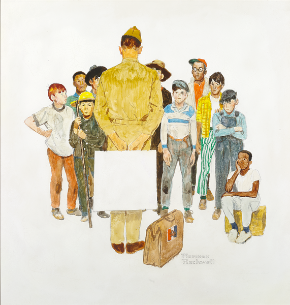 Boypower Manpower by Norman Rockwell, study for Boy Scouts of America poster, 1971, M.S. Rau. 