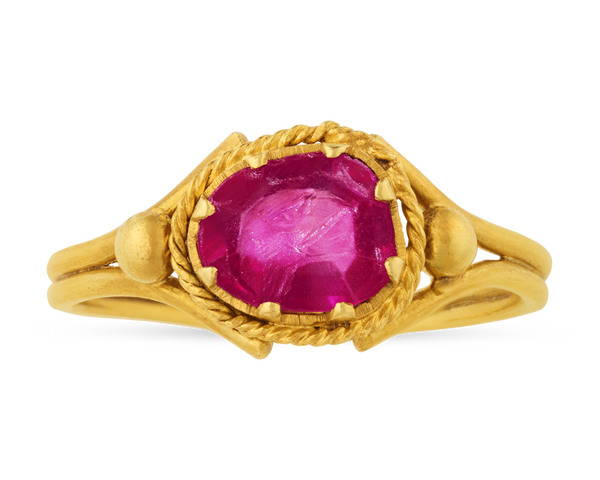Burma Ruby Intaglio Ring. 17th Century. M.S. Rau, New Orleans