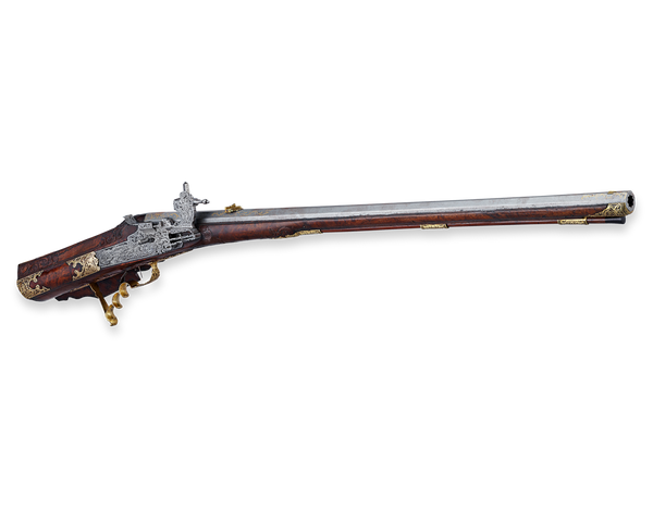 Wheelock Rifle by Marcus Zelner. Circa 1730-1740. M.S. Rau, New Orleans.