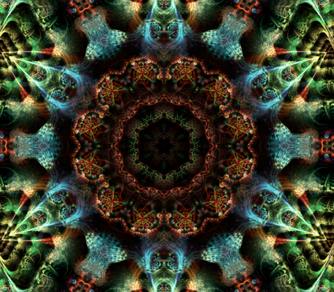 Kaleidoscope digital art by Mariagat. Source.