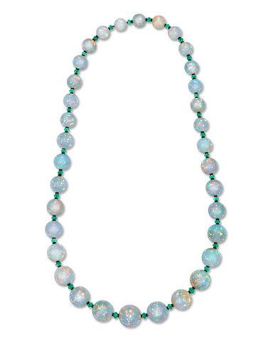 Ethiopian Opal Bead Necklace, 680.00 Carats. M.S. Rau.
