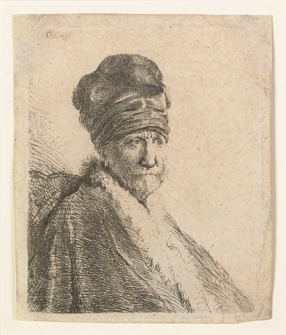 Bust of a Man Wearing a High Cap by Rembrandt van Rijn. M.S. Rau, New Orleans (Sold).