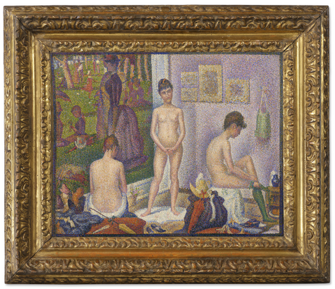 Les Poseuses, Ensemble by Georges Seurat. Painted 1888.