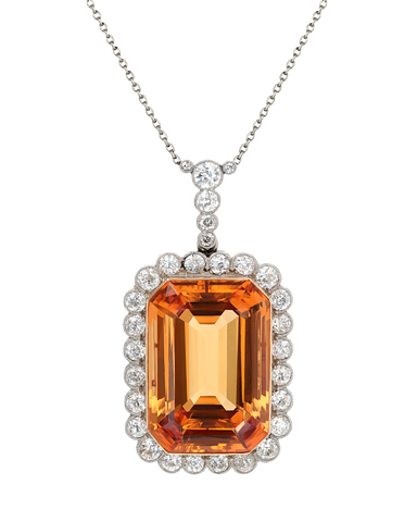 Edwardian-Period Topaz Necklace, 55.00 Carats. M.S. Rau, New Orleans