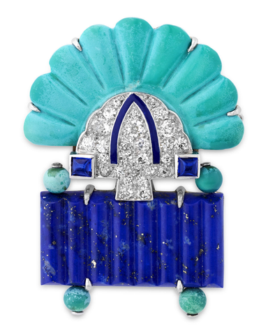 Art Deco Egyptian Revival Brooch by Cartier.