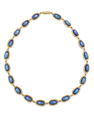 Favrile Glass Scarab Necklace by Louis Comfort Tiffany.