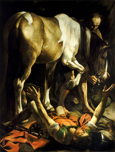 Conversion on the Road to Damascus by Caravaggio. Circa 1600.