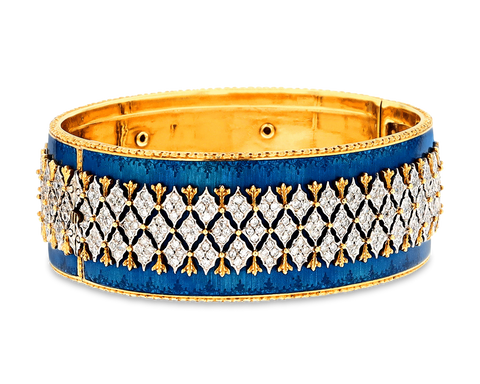 Buccellati Enamel And Diamond Bracelet.