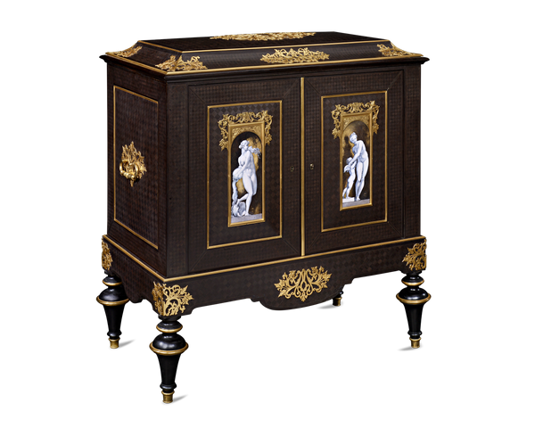 Second Empire Ormolu and Ebony Jewelry Cabinet by Giroux. Dated 1866. M.S. Rau, New Orleans (Sold).