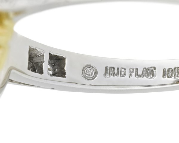 Stamp denoting “IRID PLAT” or an alloy of iridium and platinum 