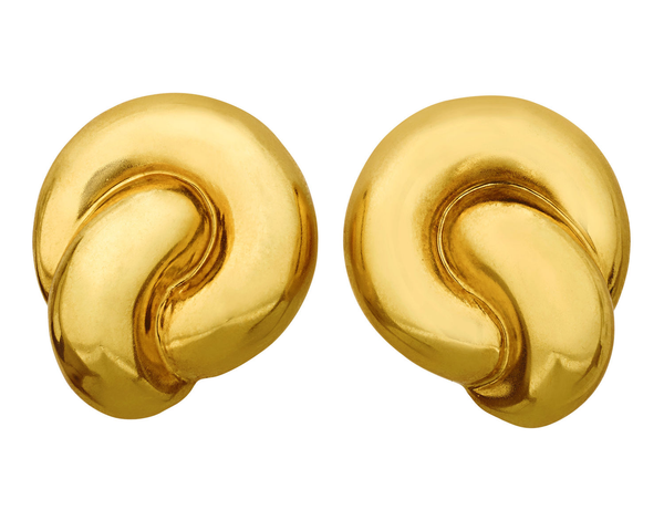 Gold knot earrings. M.S. Rau