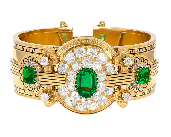Edwardian Colombian Emerald Bracelet. 20th Century. M.S. Rau.