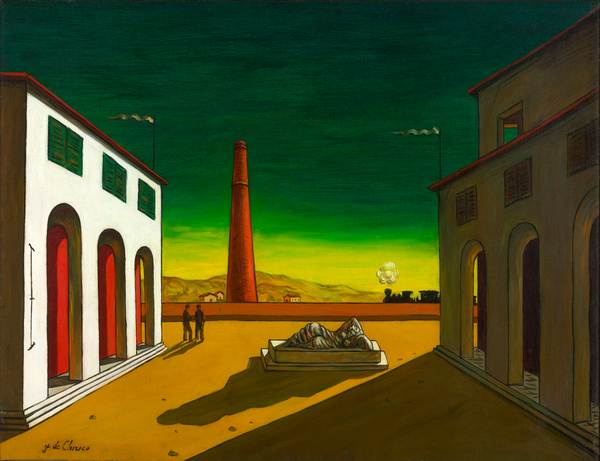 PIazza d’Italia by Giorgio de Chirico. Dated 1952. Sold by M. S. Rau, New Orleans. 