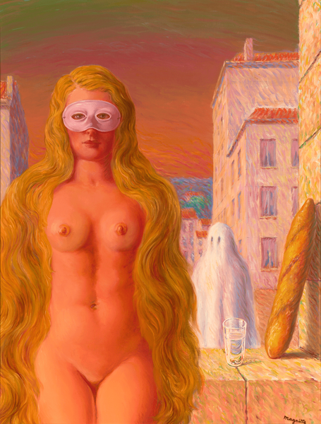 Le Carnaval du Sage by Rene Magritte. Dated 1947. Sold by M.S. Rau, New Orleans. 