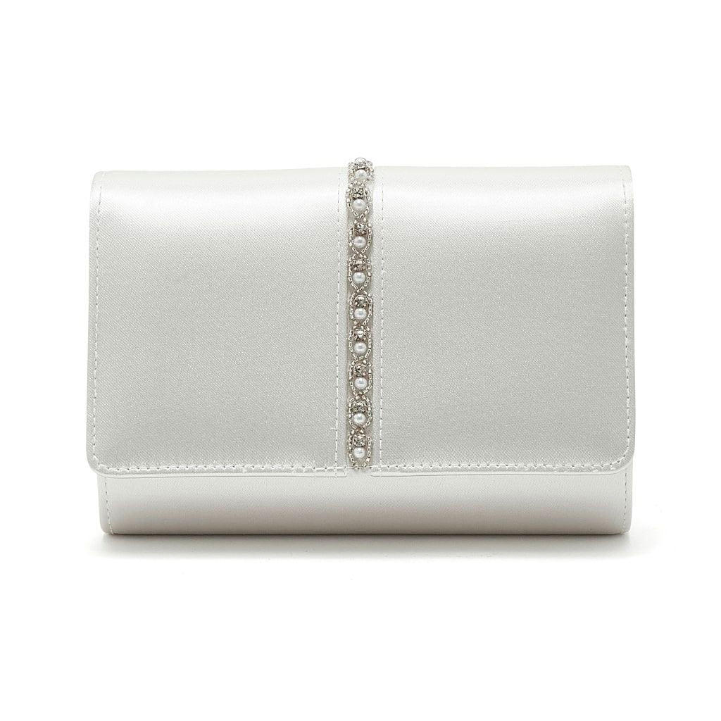 OFF WHITE Ovel Shape Zardosi With pearls beads Work clutch purse for  bridesmaid | hand embroider