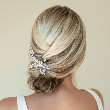 AR751 Pearl & Crystal Veil Comb - Arianna Bespoke