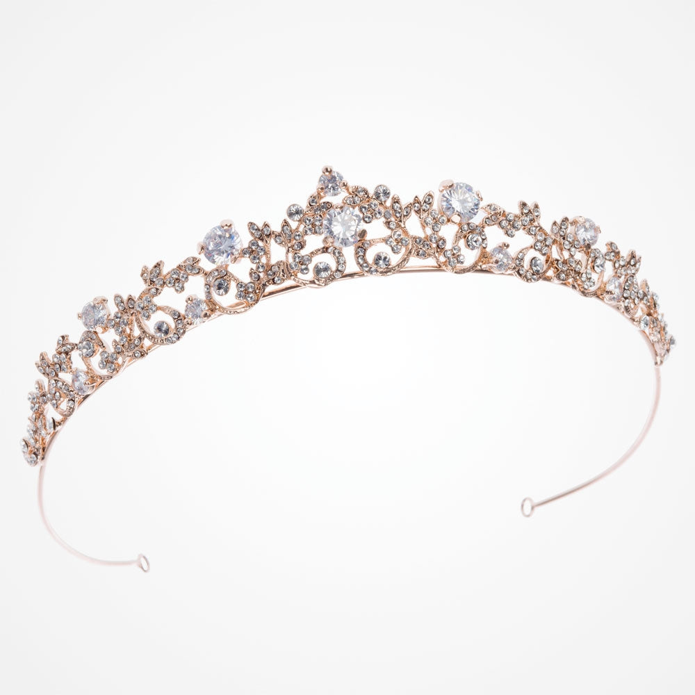 Rose gold crystal embellished tiara | Aura | Ivory & Co – Liberty in Love