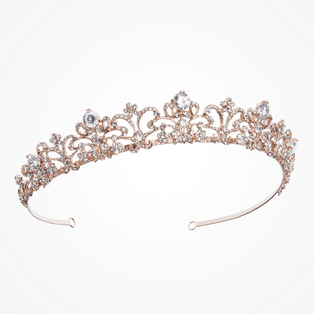 Rose gold crystal embellished tiara | Beatrix | Ivory and Co – Liberty ...