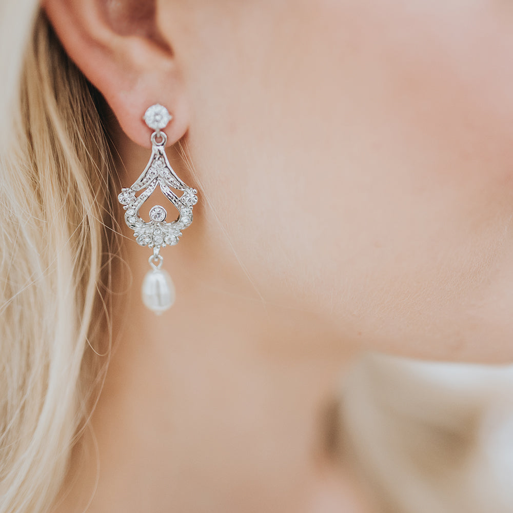 Delicate pearl drop earrings