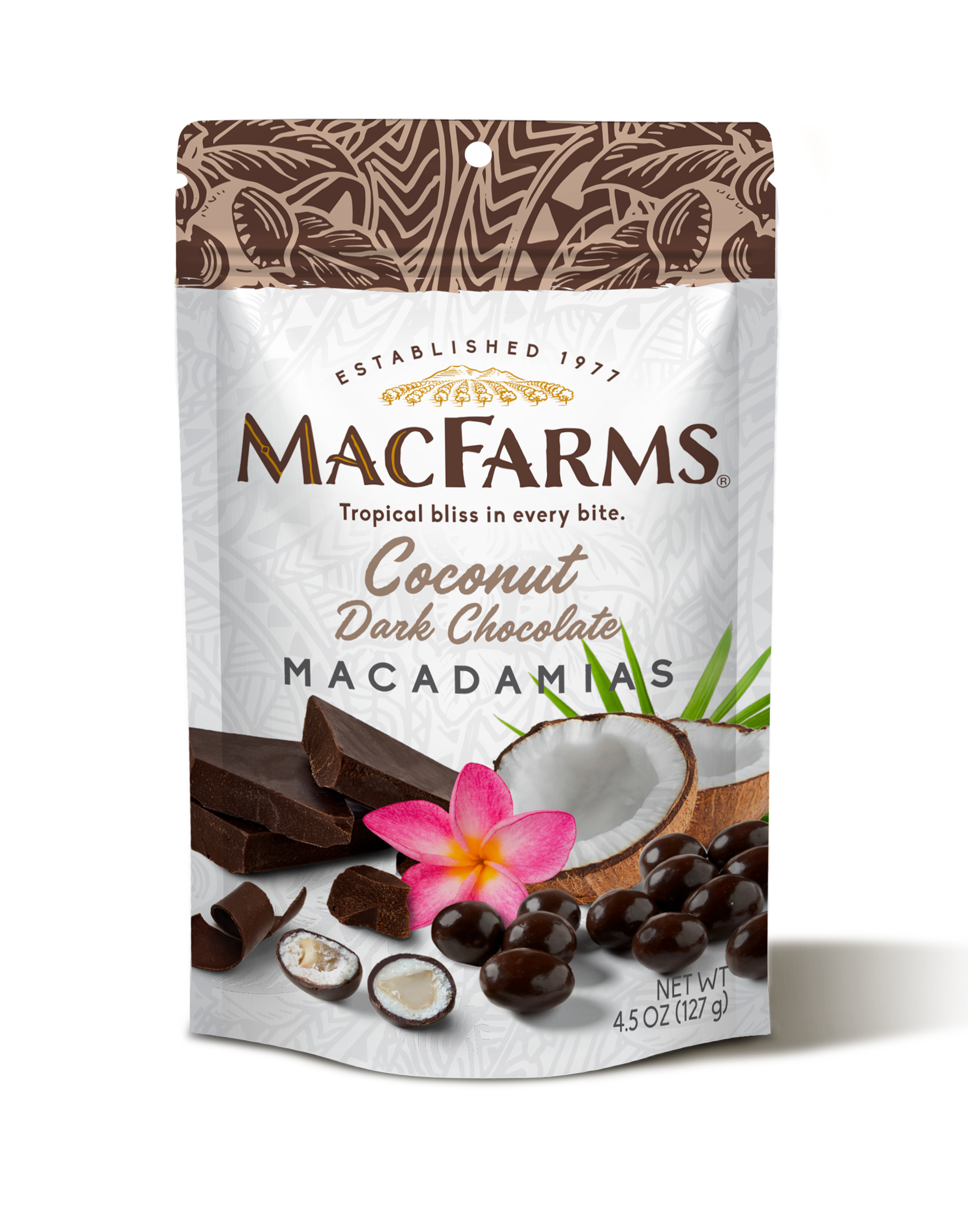 Image of NEW! Coconut Dark Chocolate Macadamia Nuts  .pB-SHED 19 ?, 7 M"@%% MACFARMS 